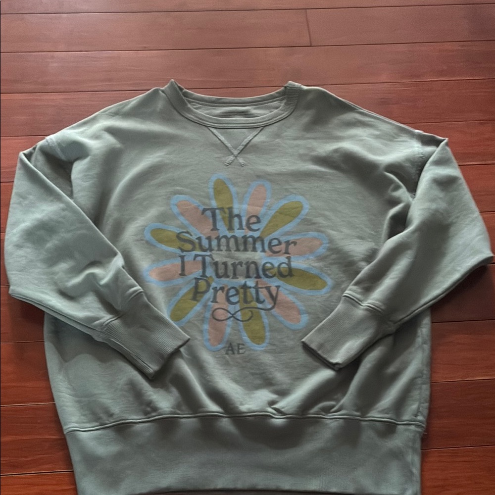 American Eagle Outfitters Green Crew Neck Sweater